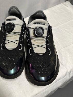 Under armour BOA Dial Lace Black and White Sneakers with Iridescent Toes
